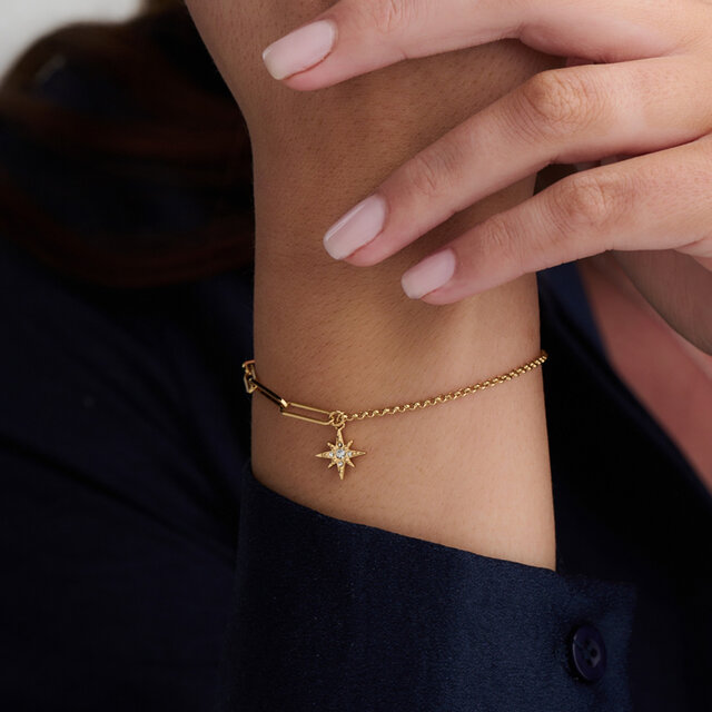 Gold North Star Mismatch Bracelet