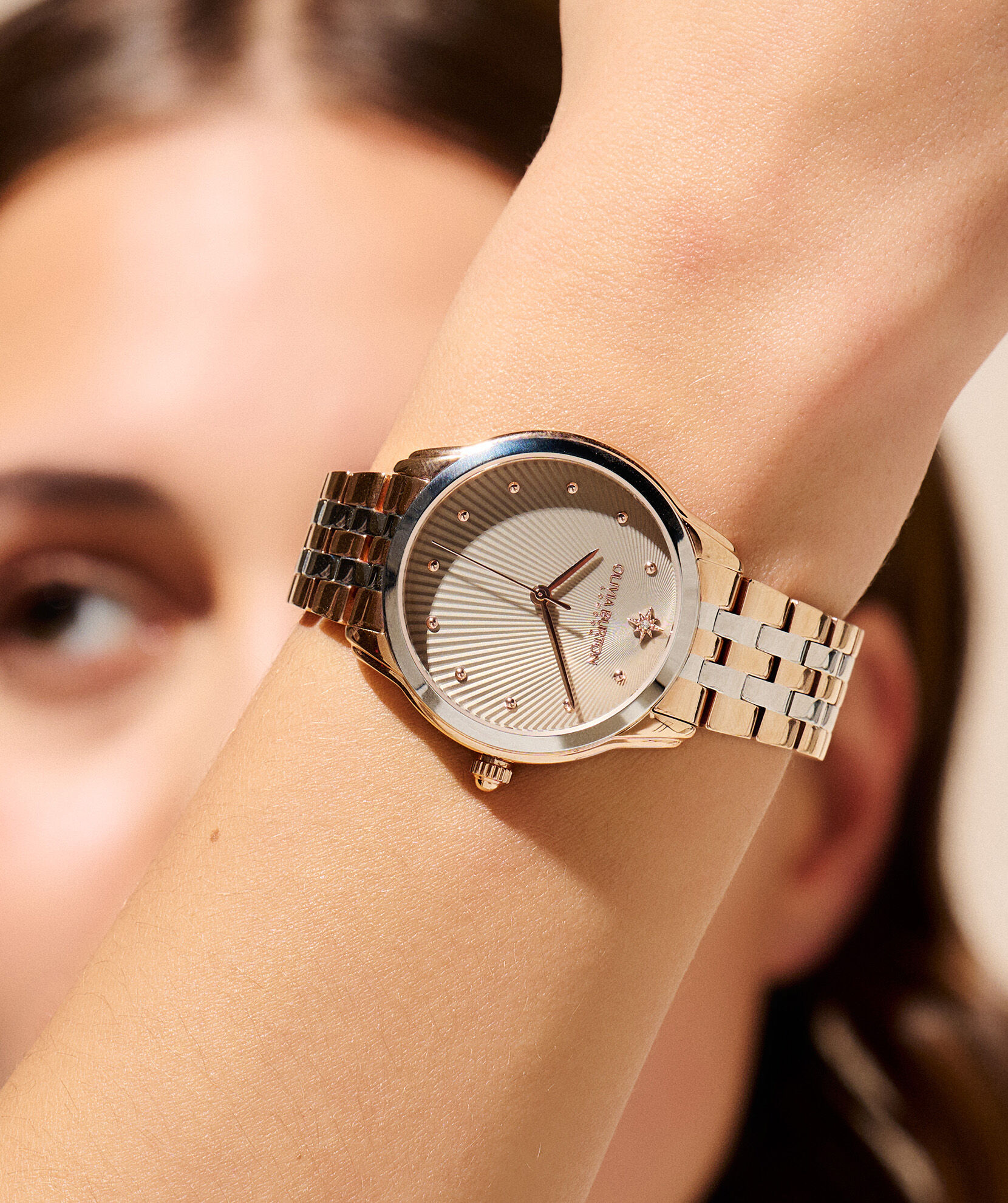 Celestial 36mm Starlight Grey Two Tone Bracelet Watch Olivia