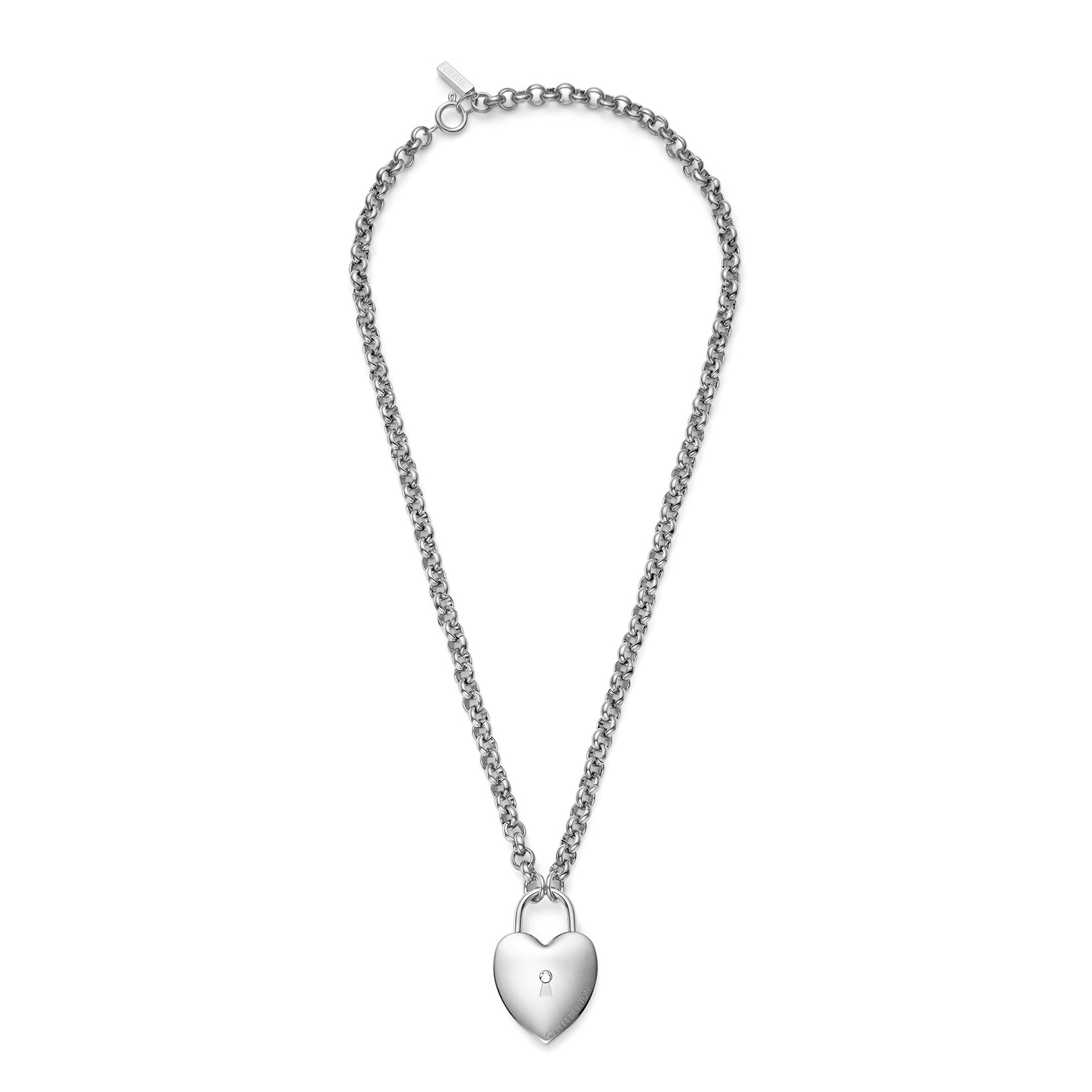 Collier avec pendentif Locked Heart Argent