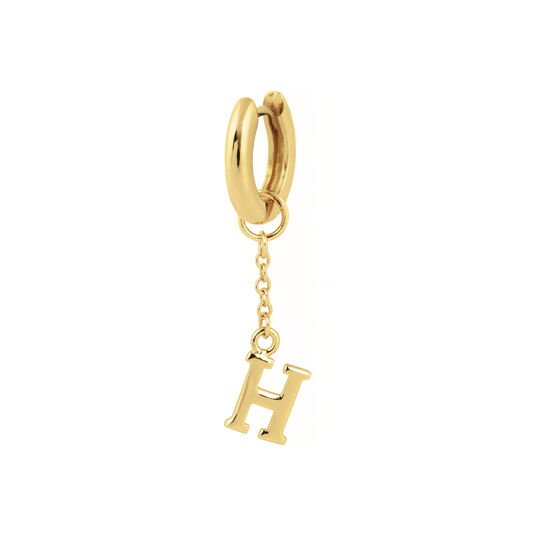 H Huggie Charm Gold
