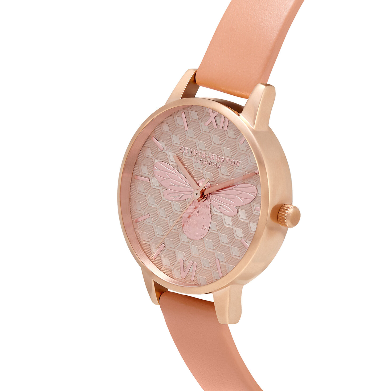 Montre Honey Bee à cadran Midi or rose et corail