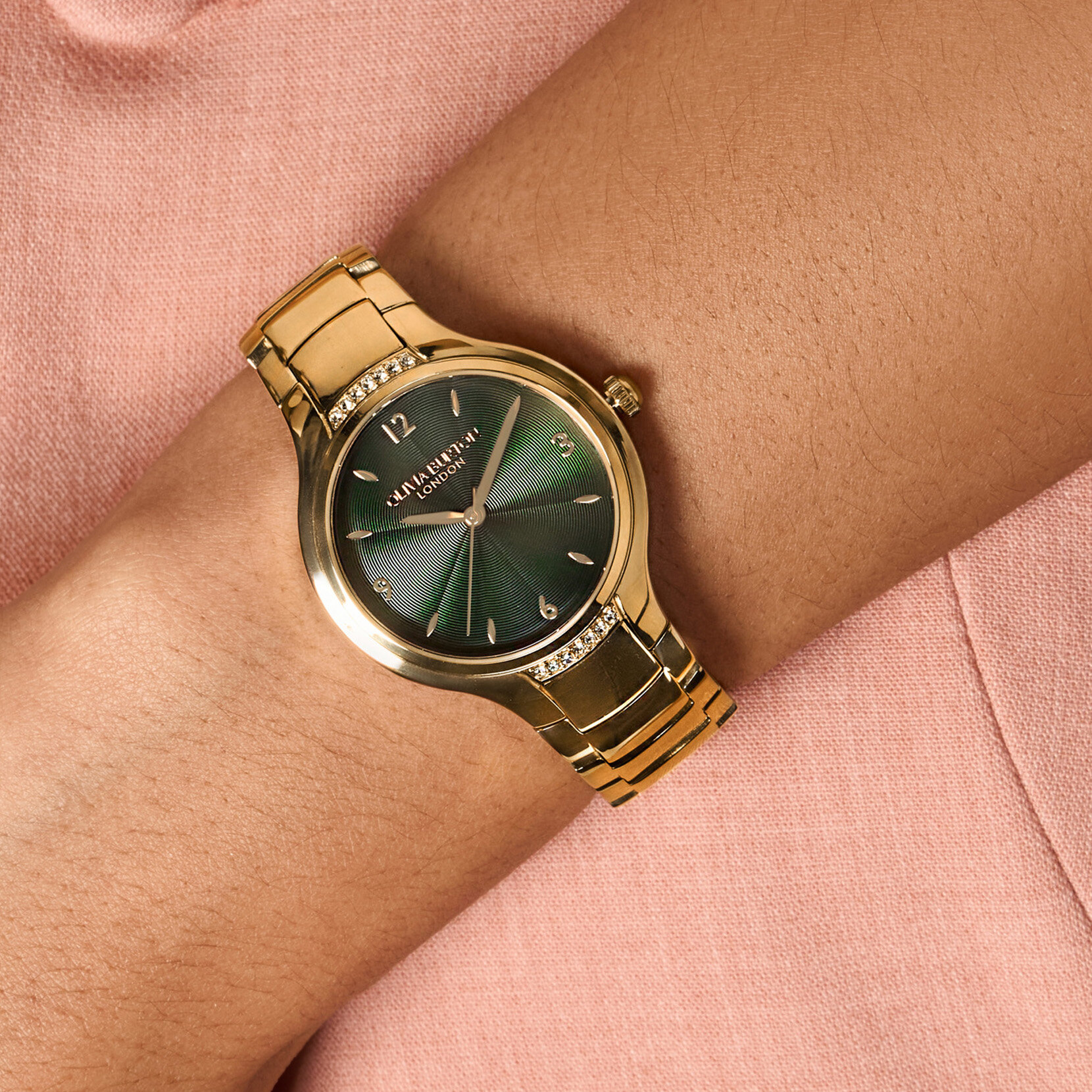 Bracelet de Montre Lea 34mm Vert Forêt & Or