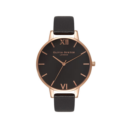Big Dial Black & Rose Gold Watch