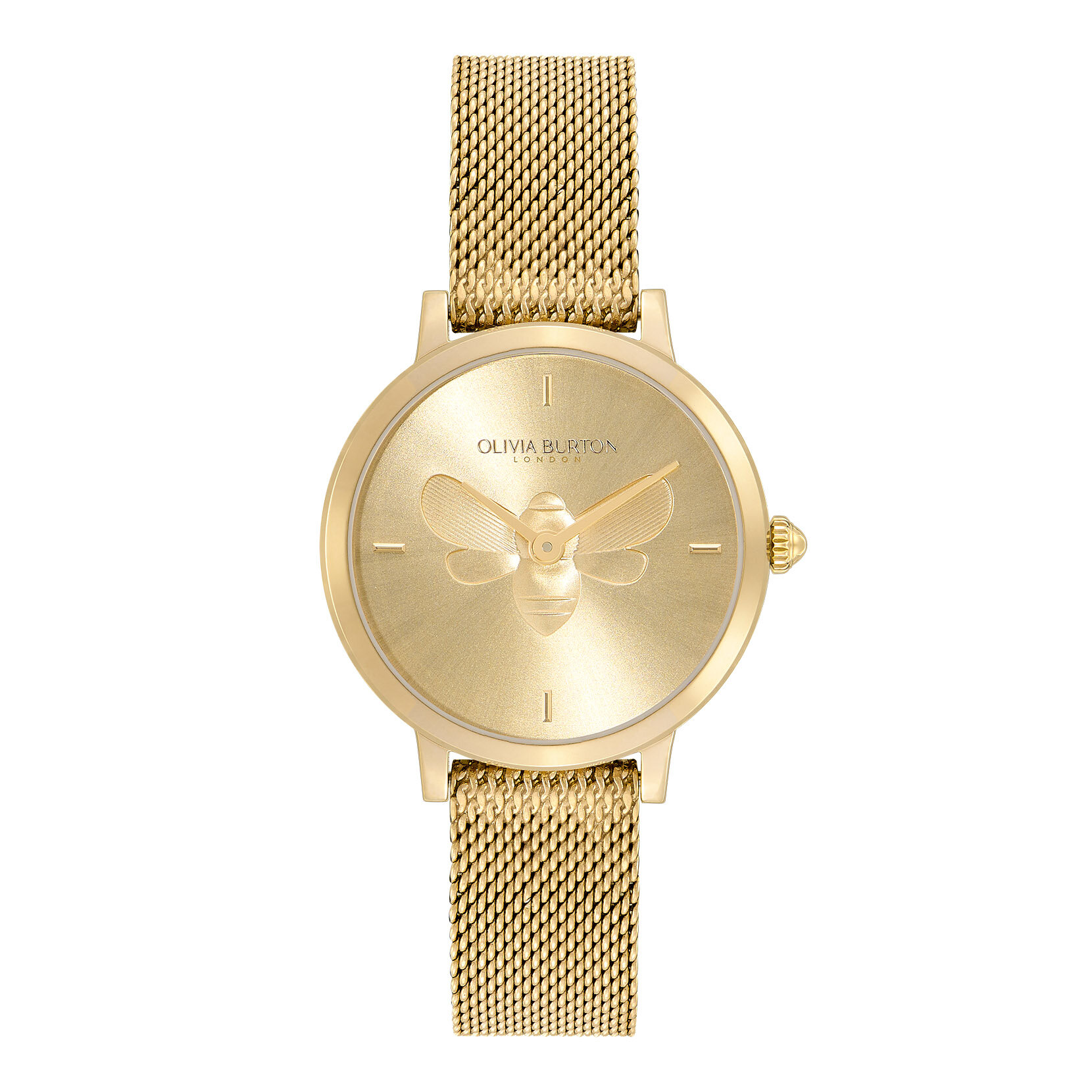 Montre Abeille ultra fine avec bracelet en maille milanaise Or 28 mm