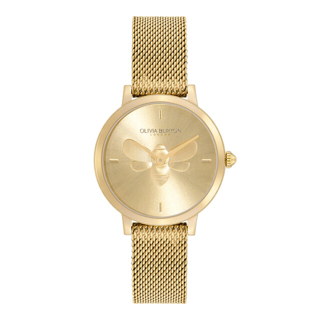 Montre Abeille ultra fine avec bracelet en maille milanaise Or 28 mm