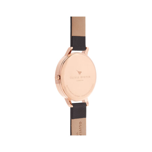 Big Dial Black & Rose Gold Watch
