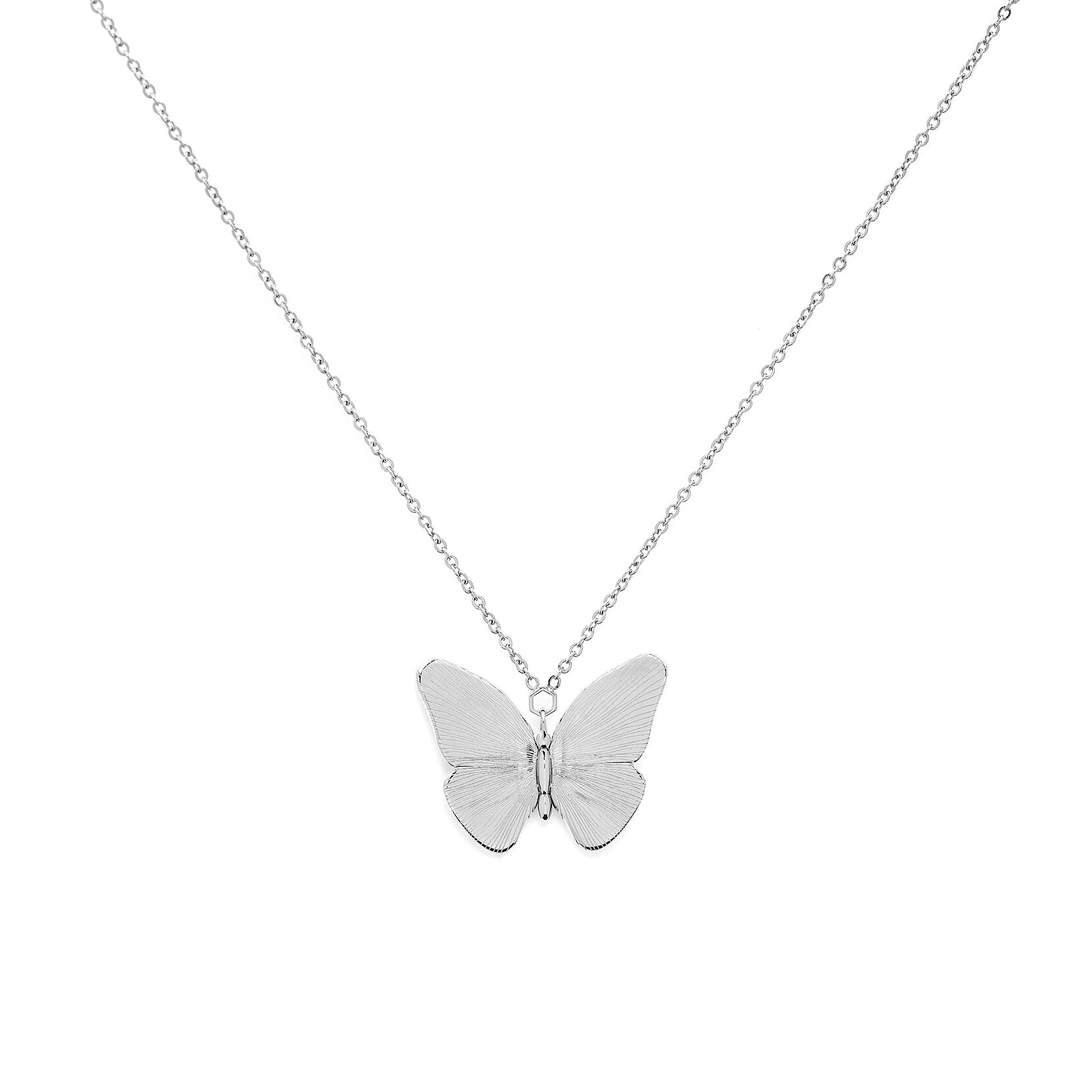 Signature Butterfly Silver Necklace Olivia Burton London