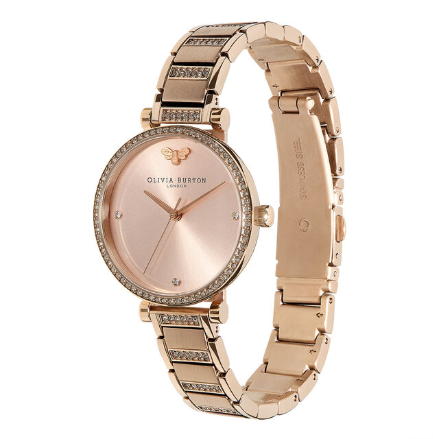 Montre Belgrave Tbar blanc poudré à bracelet or blanc 32 mm