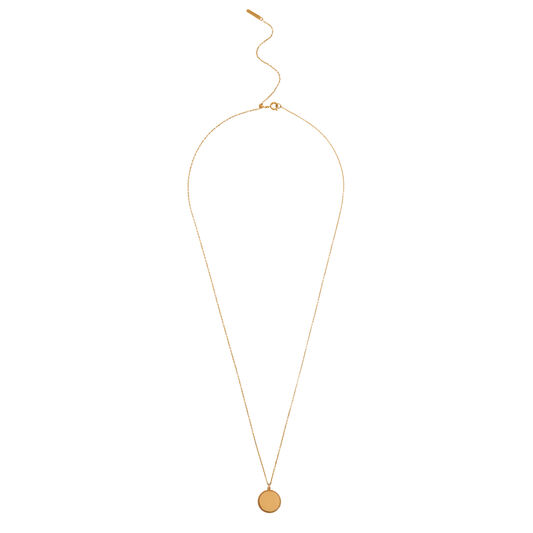 Engravable Disc Necklace Gold