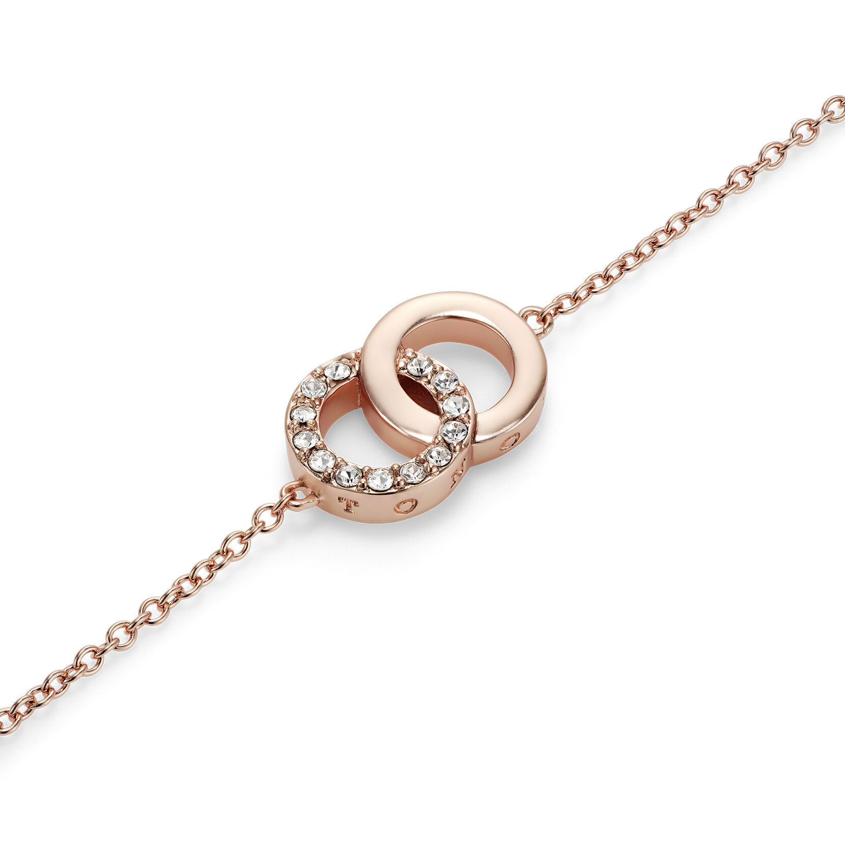 Bracelet chaîne Bejewelled Interlink or rose