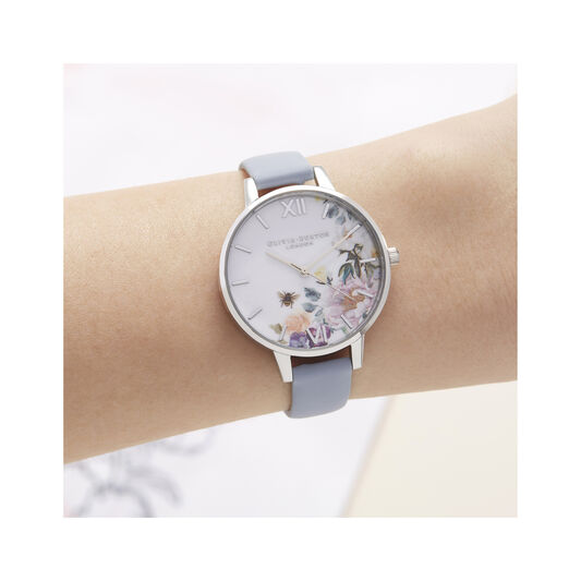 Enchanted Garden Blue & Silver Watch