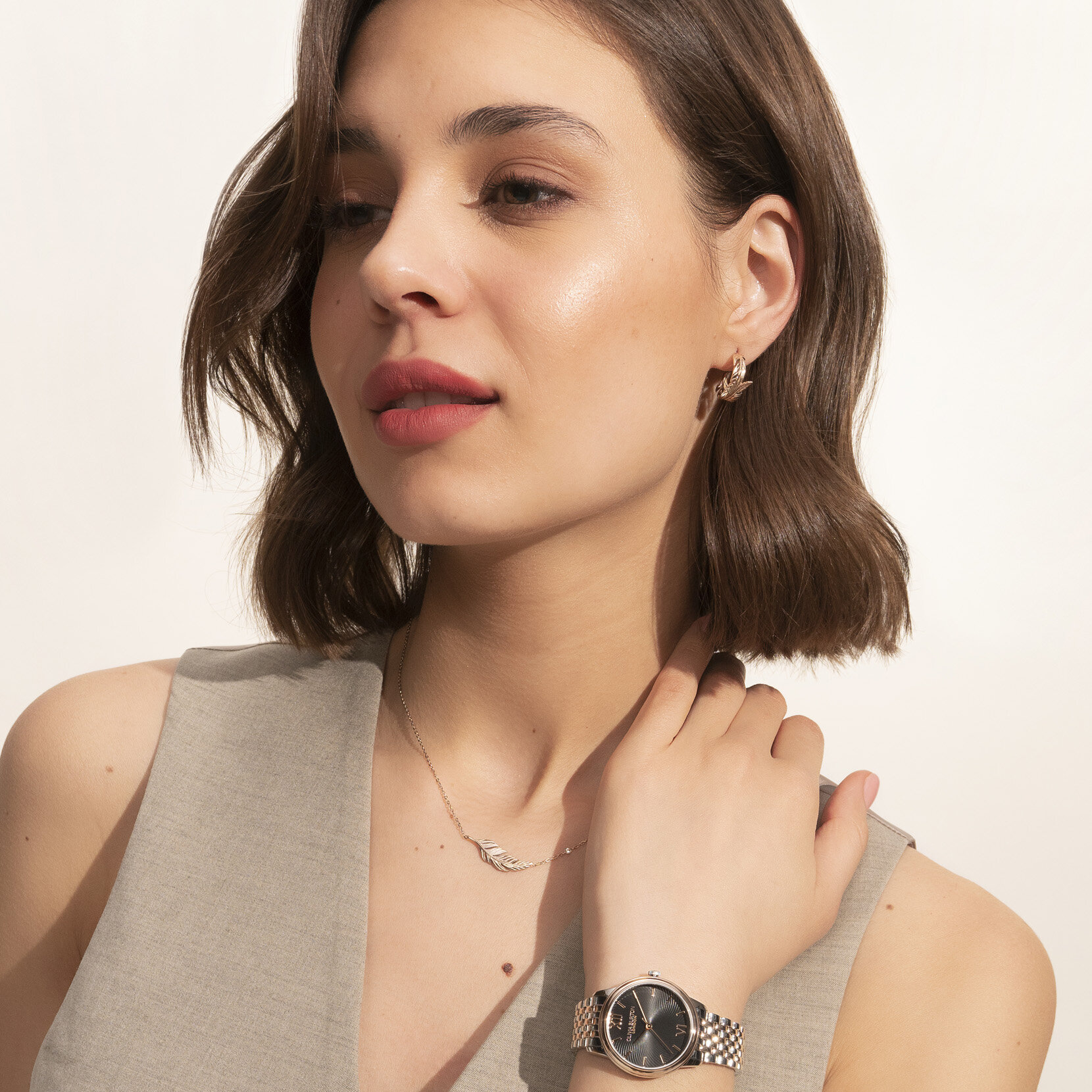 Montre Swirl Noir & Bracelet Bicolore 32mm