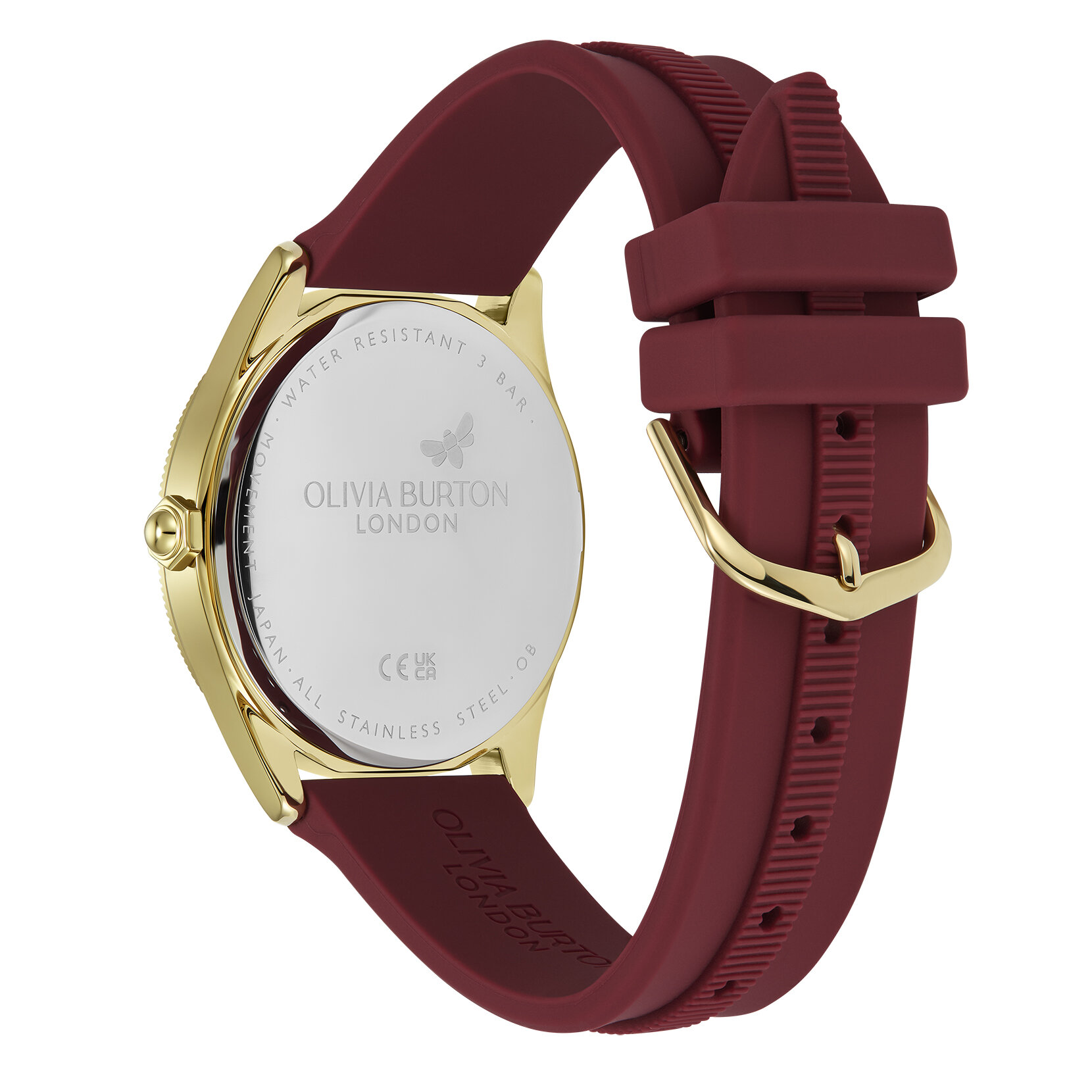 Bracelet de Montre Radiate 38mm en silicone Or & Canneberge