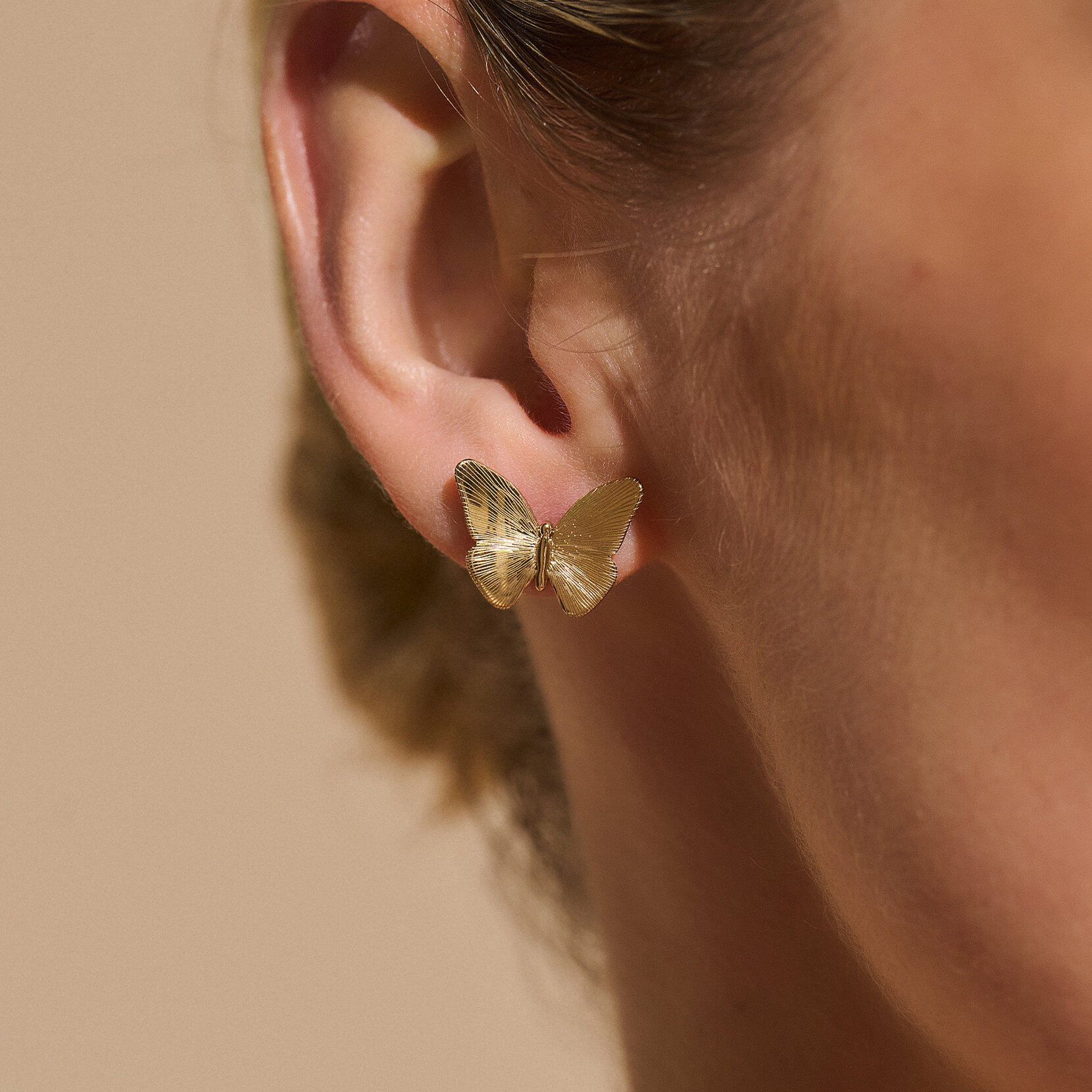 Clous d’oreilles Papillon Or