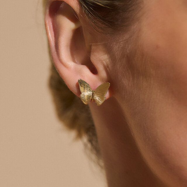 Clous d’oreilles Papillon Or