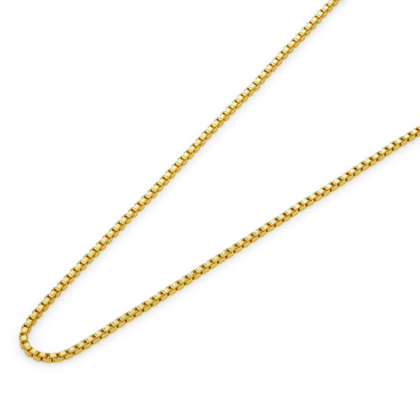 Venetian Gold Plated Box Chain Necklace