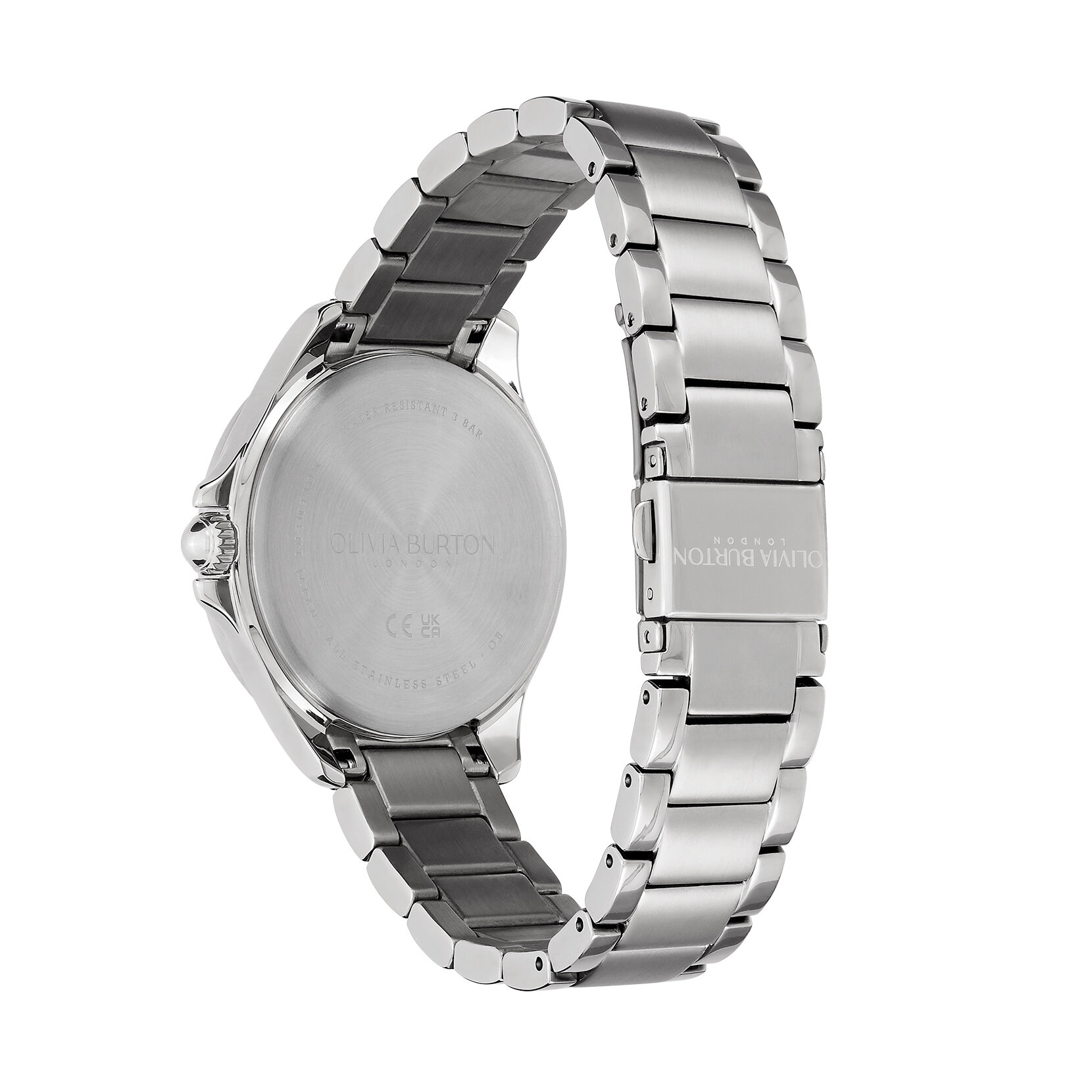 36mm Guilloche Metallic White & Silver Bracelet Watch