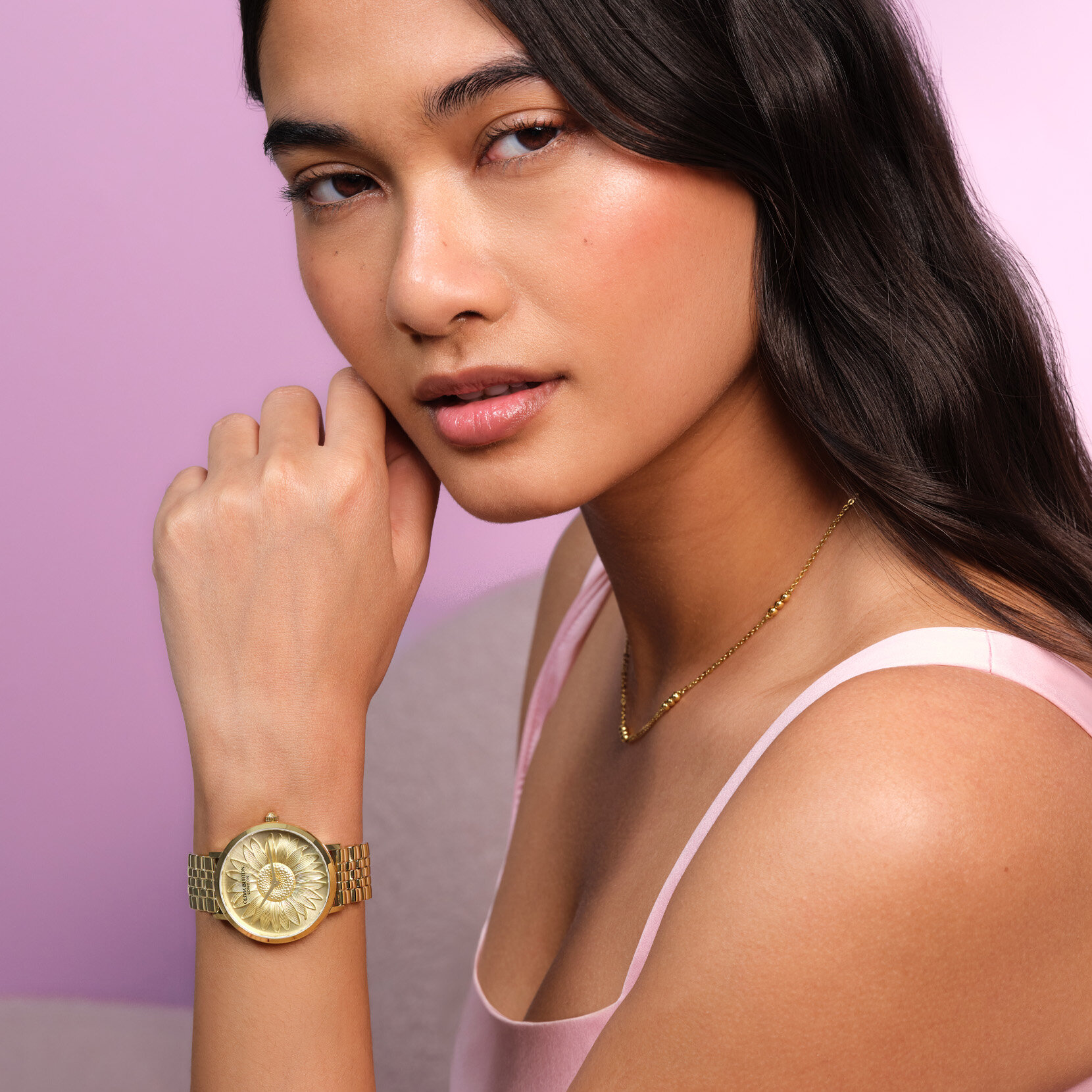 36mm Sunflower Gold Bracelet Watch