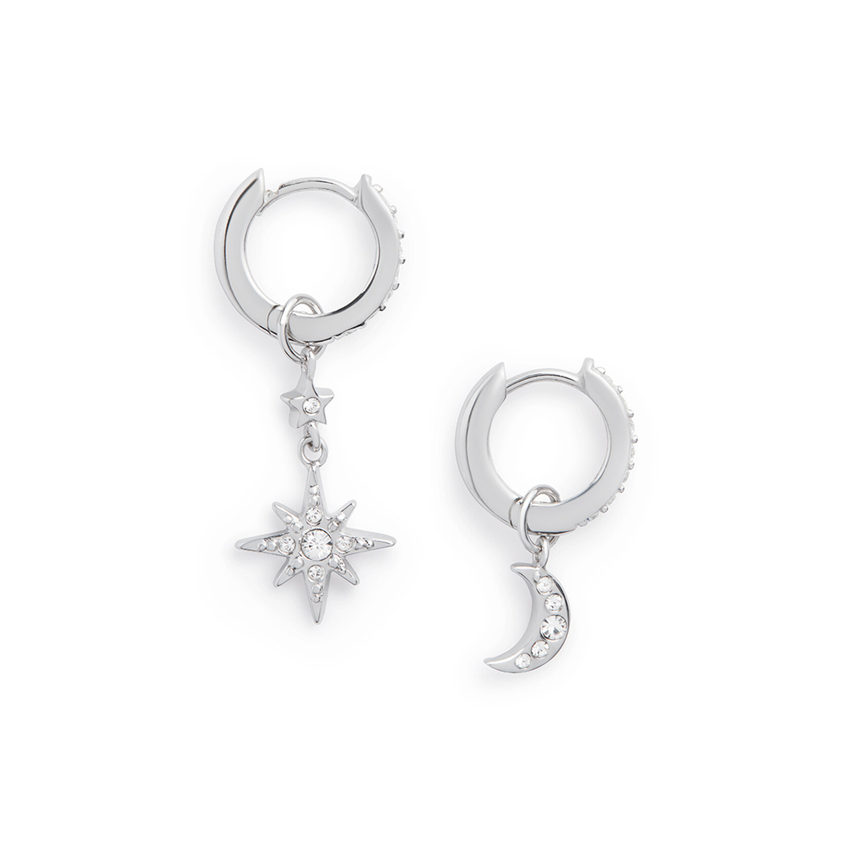Créoles Moon & Star argent