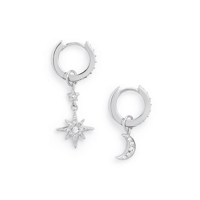 Créoles Moon & Star argent