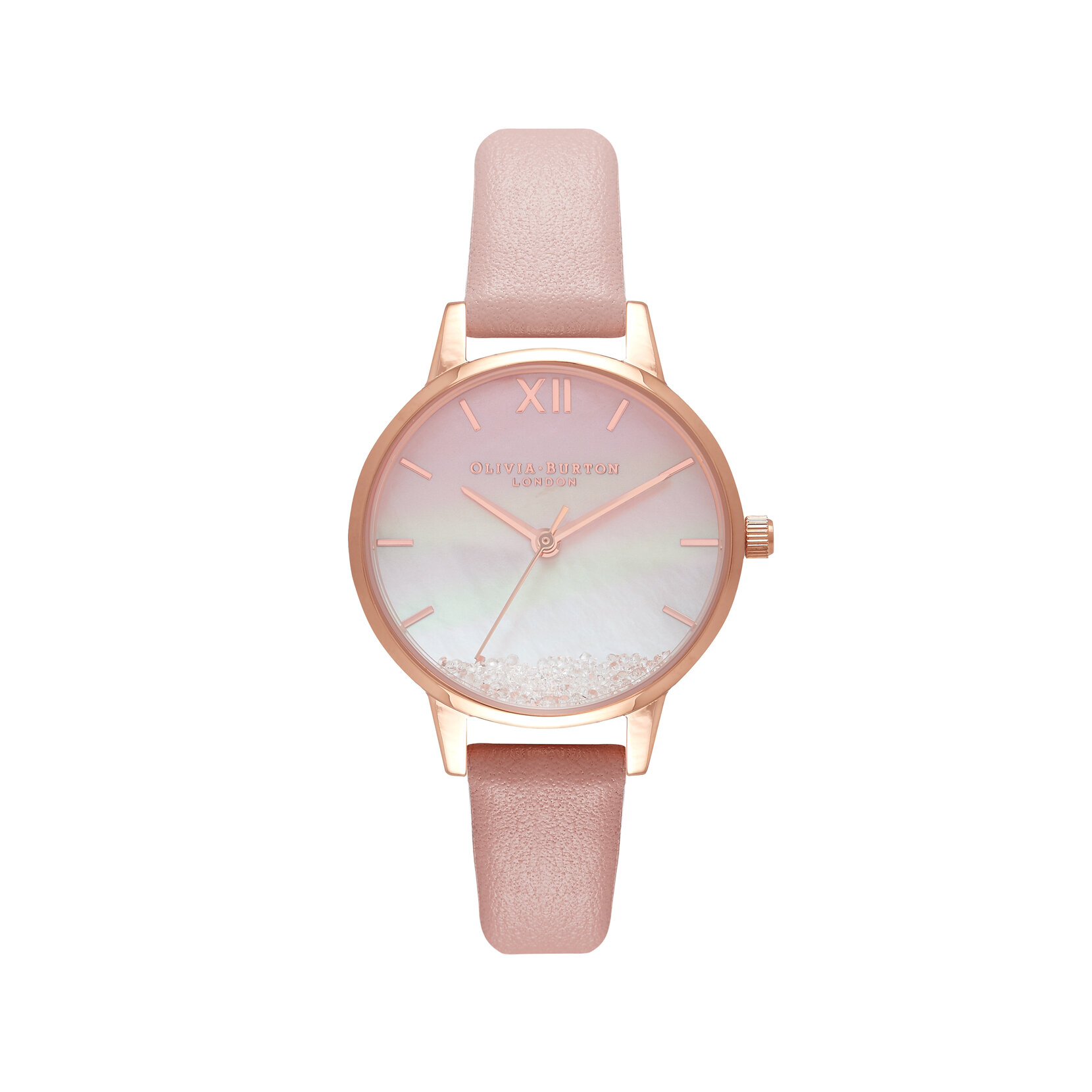 30mm Rose Gold & Pink Leather Strap Watch