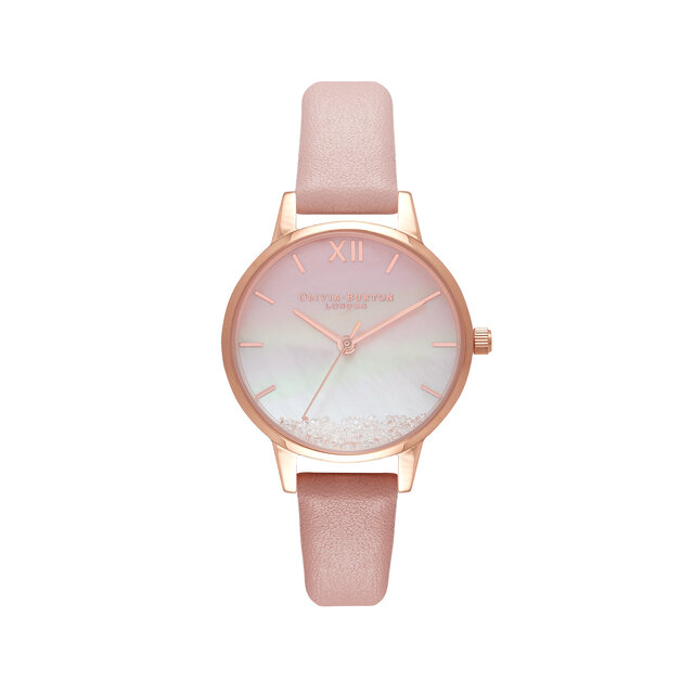 30mm Rose Gold & Pink Leather Strap Watch
