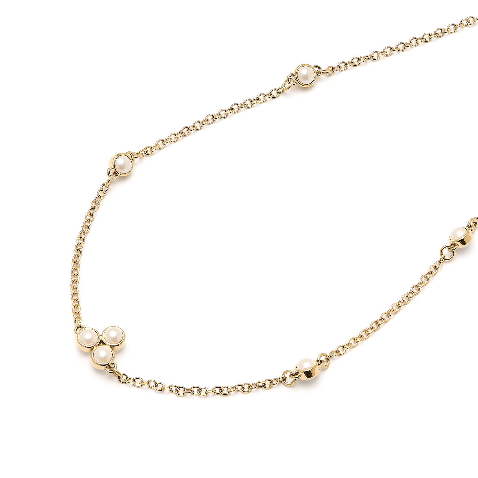 Pearl Cluster Gold Necklace