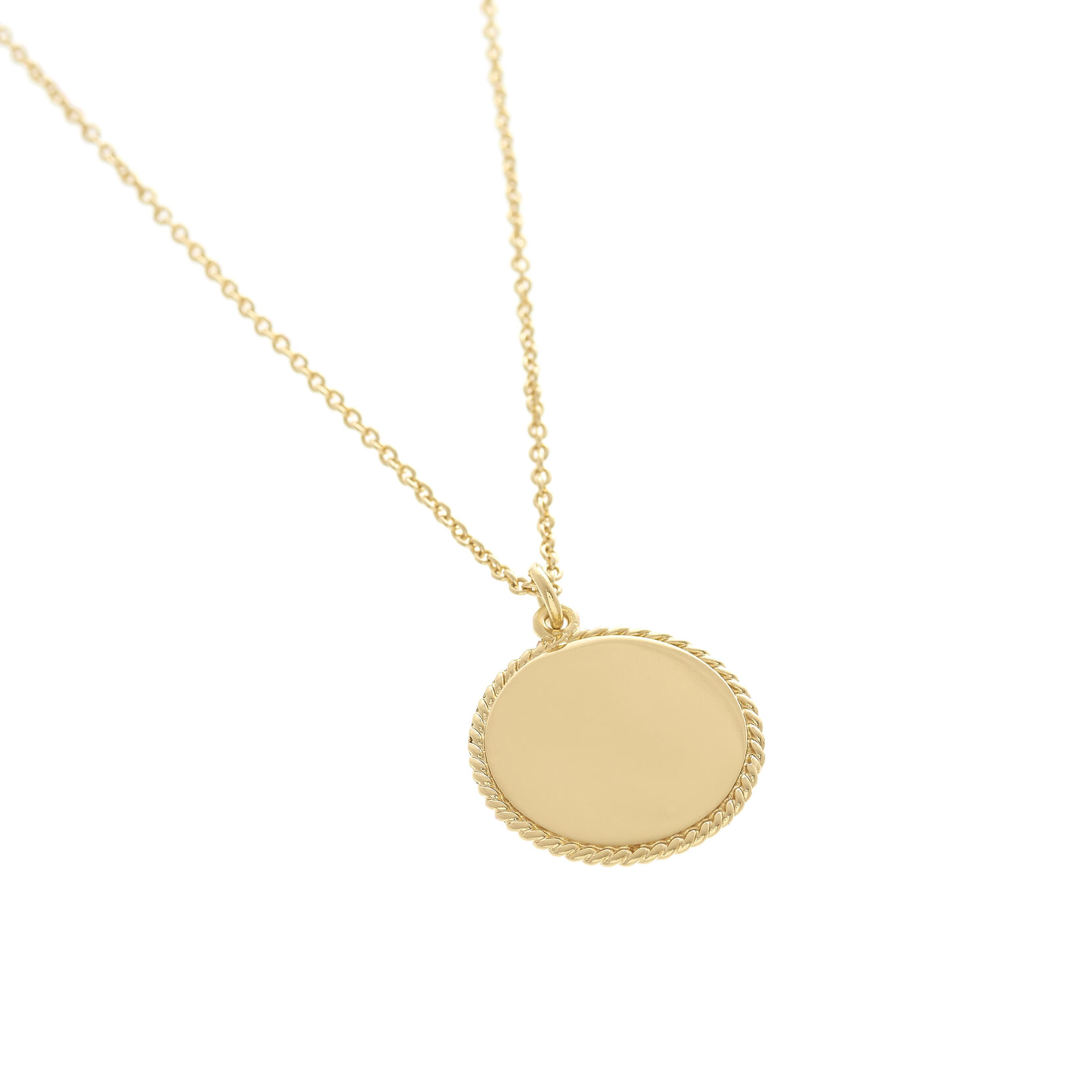 Engravable Gold Disc Necklace