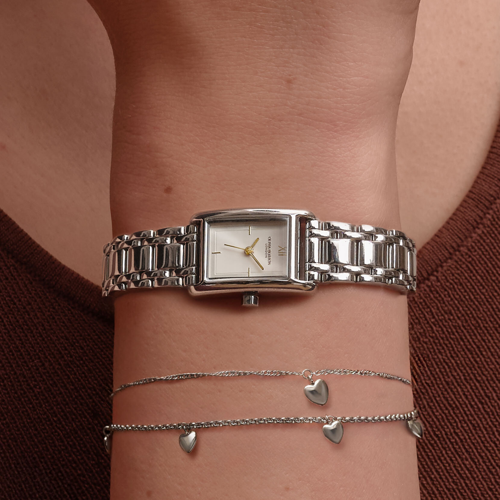Montre Mini Grove Bracelet Blanc et Argent 16mm