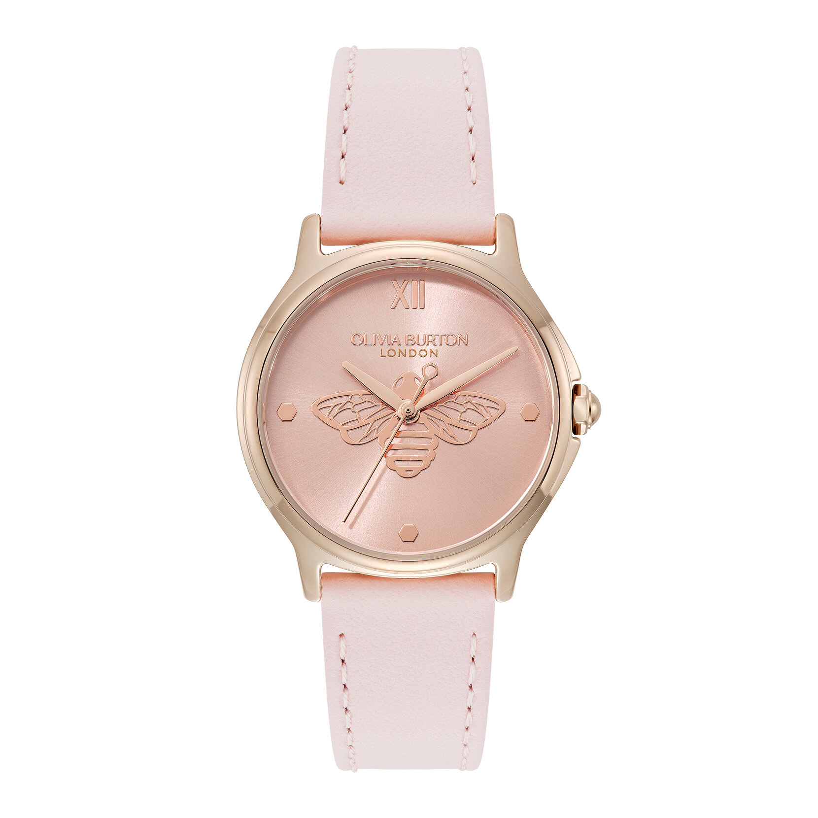 30mm Classic Bee Rose Gold & Primrose Leather Strap Watch