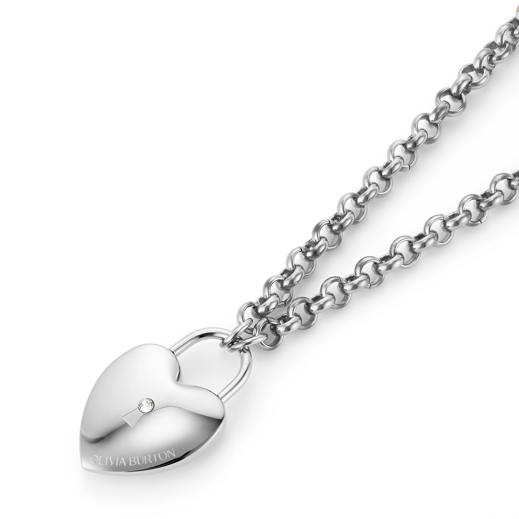 Collier avec pendentif Locked Heart Argent