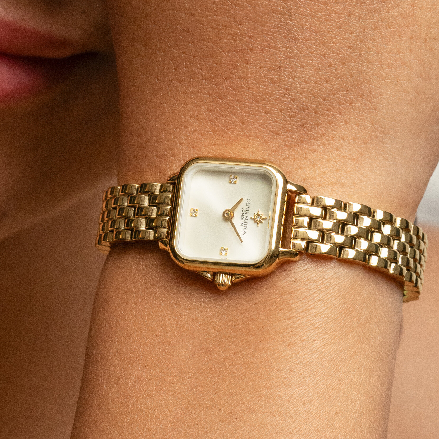 Montre Mini Grosvenor Ivoire & Bracelet Or 20mm