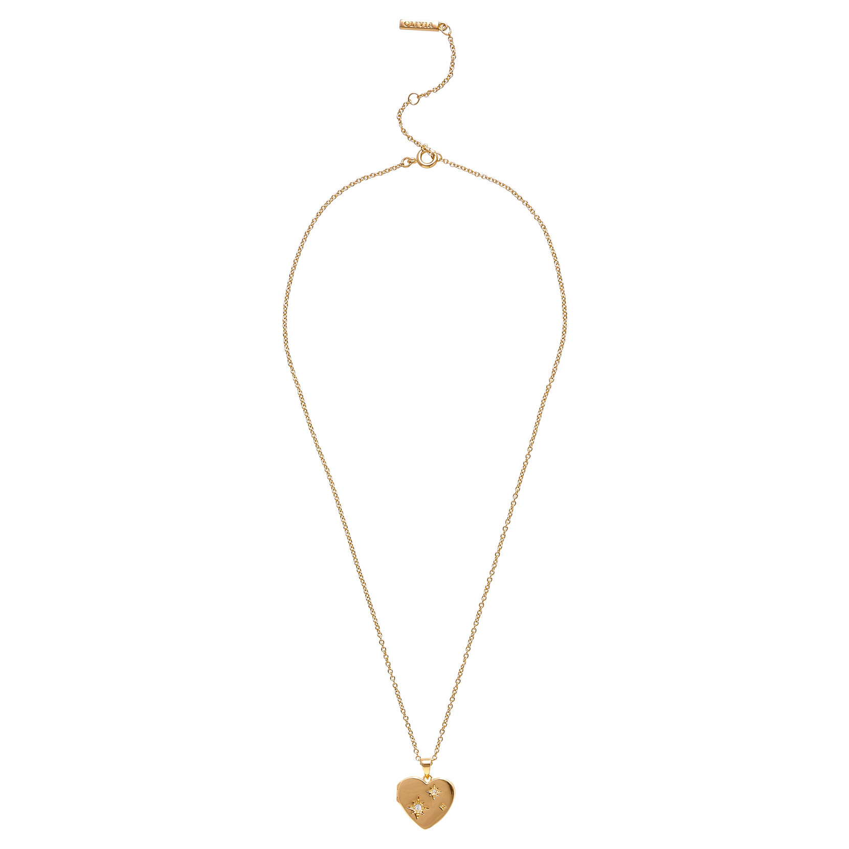 Gold North Star Locket Necklace