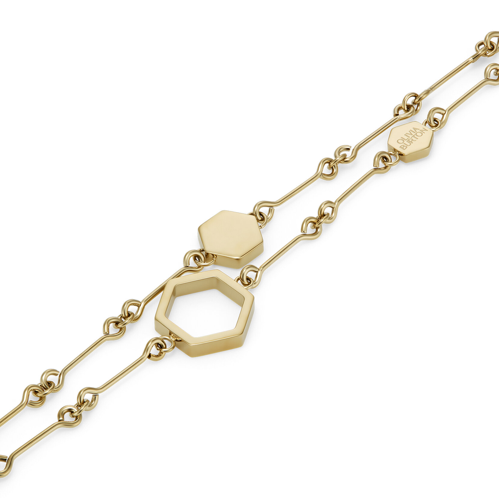 Bracelet Double Chaîne Honeycomb Plaqué Or