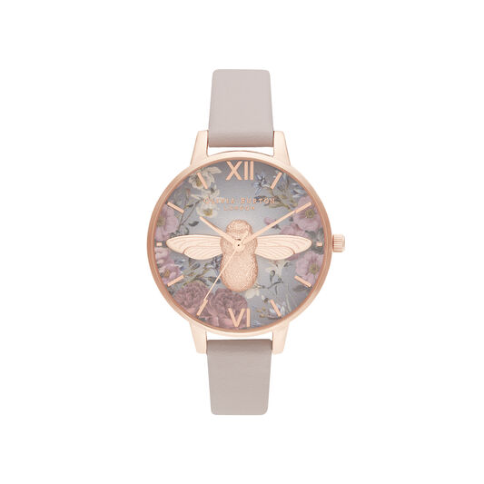 British Blooms 3D Bee, Vegan Rose & Rose Gold Watch