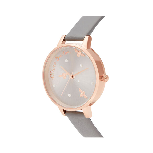 Pearly Queen 34mm Silver & Rose Gold Vegan Leather Strap Watch