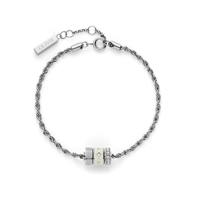 Bracelet Bead Charm Ivoire et Argent