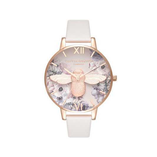 Watercolour Florals Blush & Rose Gold Watch