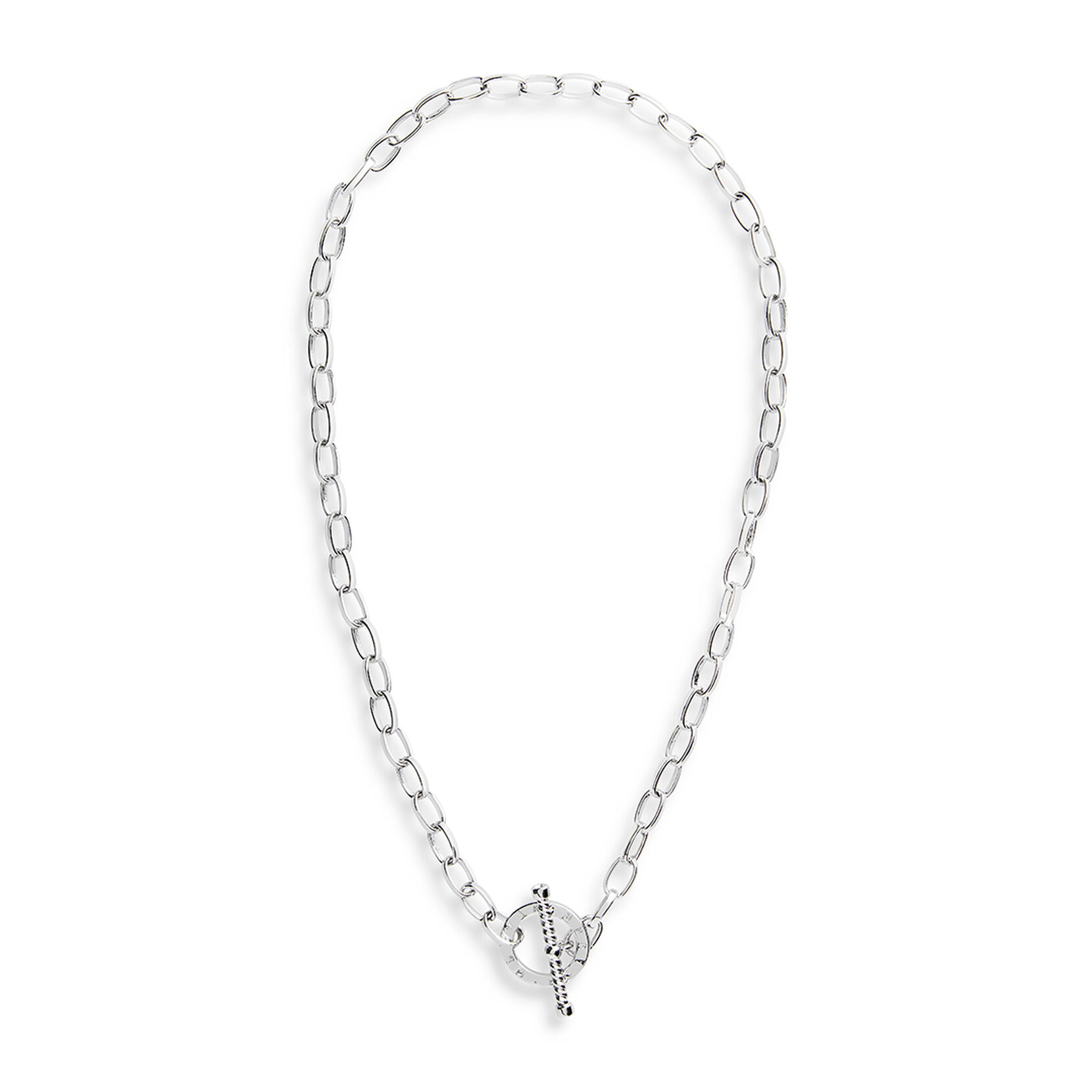 Bejewelled T-Bar Necklace Silver