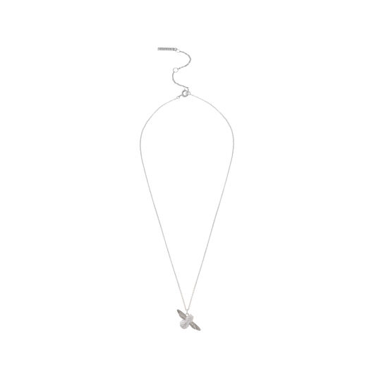 3D Bee Pendant Silver Necklace