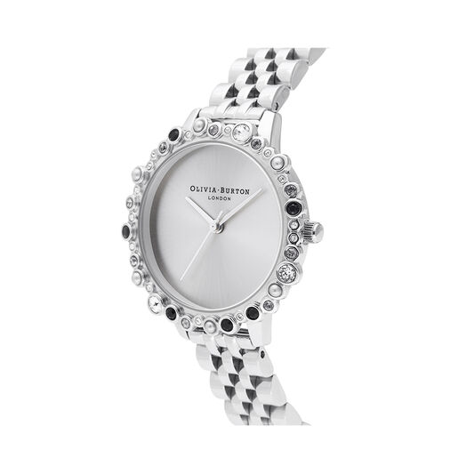 Limited Edition Bejewelled & Silver Bracelet Watch