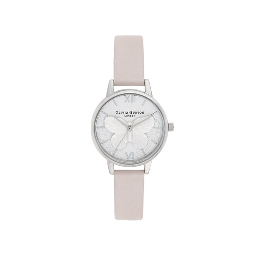 Lace Detail Pink & Silver Watch