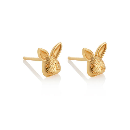 3D Bunny Studs Gold