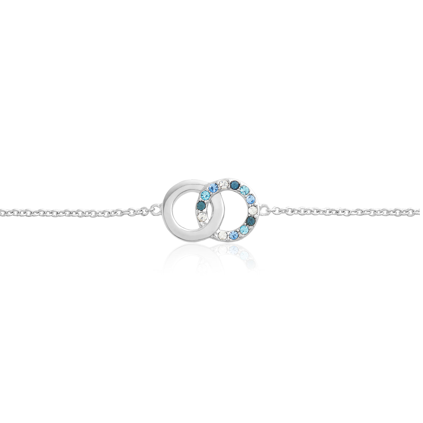Coffret-cadeau avec montre Wonderland Blue Crystal et bracelet Interlink argent