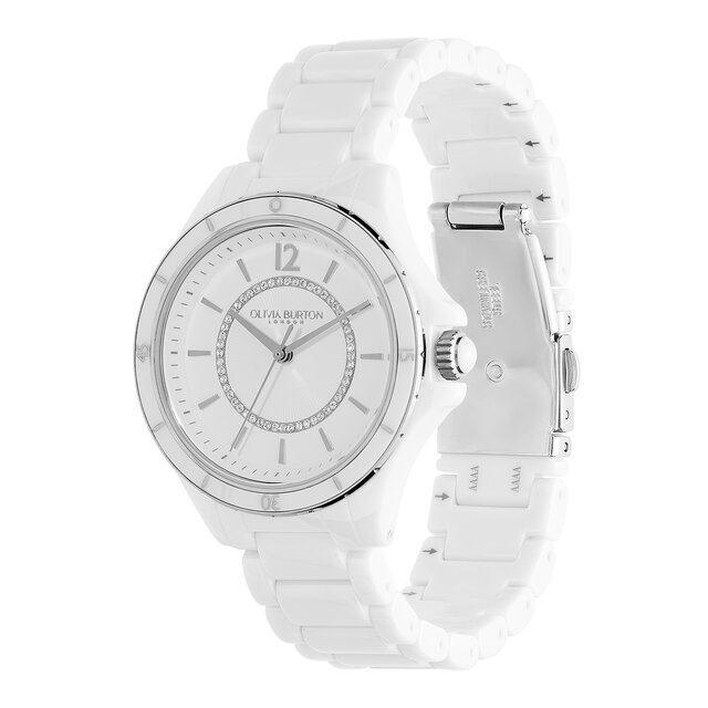 36mm Ceramic White Bracelet Watch