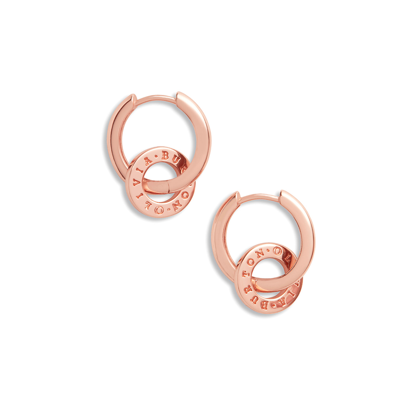 Boucles d’oreilles Interlink Huggies or rose