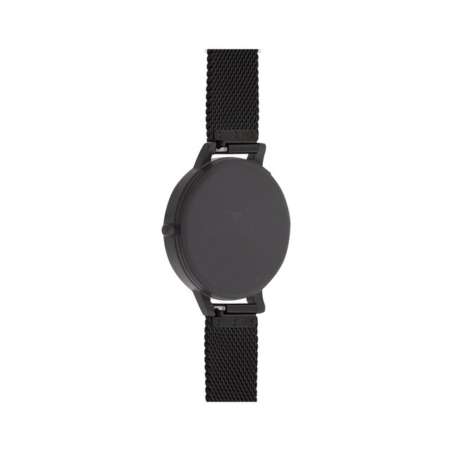 Montre à bracelet milanais IP noir Signature Florals