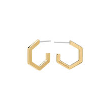 Honeycomb Gold Plated Small Hoop Earrings