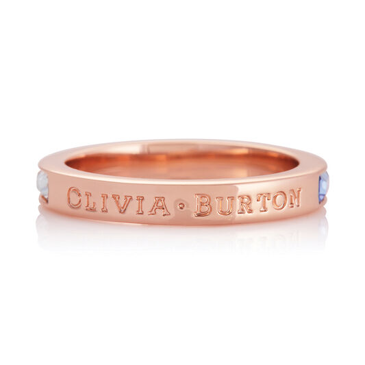 Rainbow Baguette Ring Rose Gold (L)