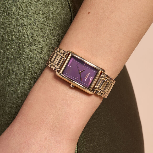Bracelet de Montre Grove 23mm Prune de Minuit & Rose Gold